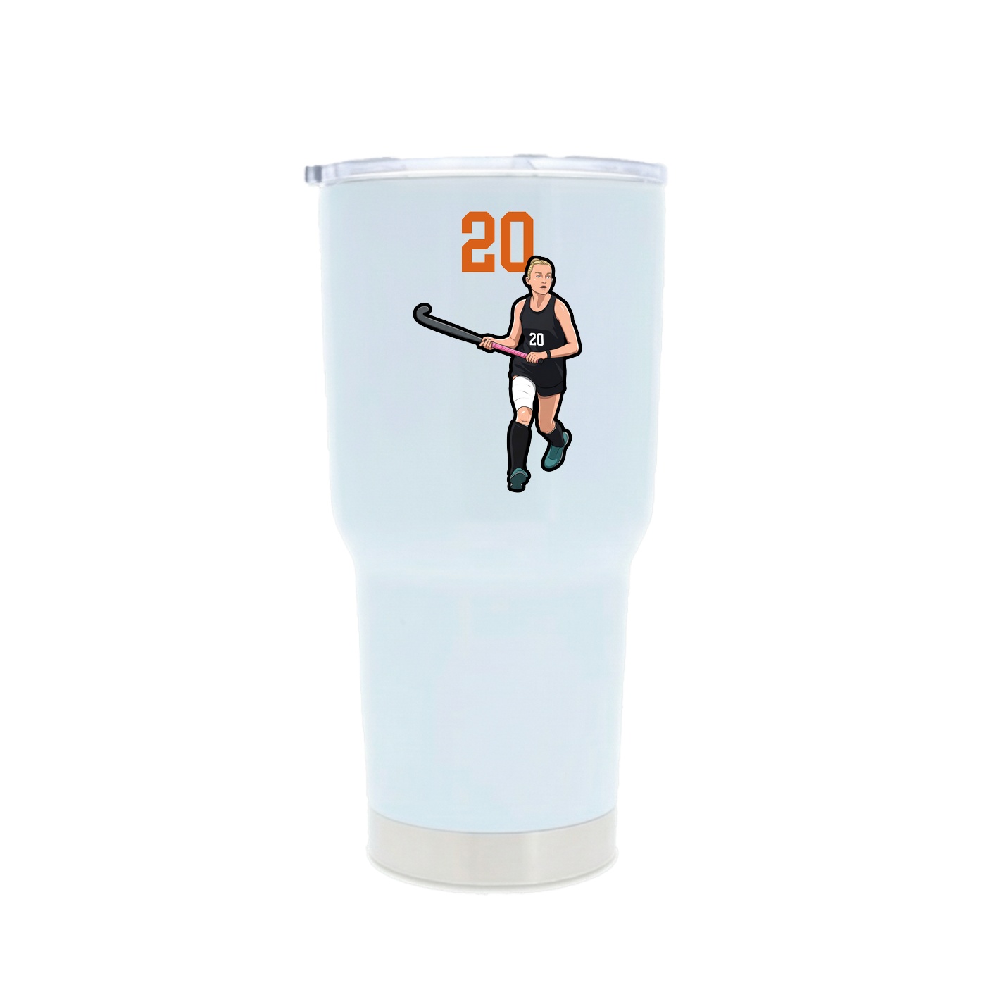 30oz Stainless Steel Tumbler — Number Top in White