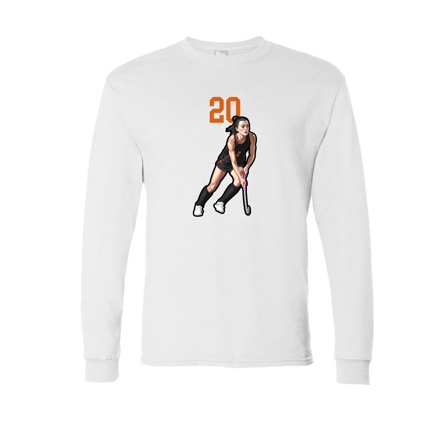 Long Sleeve Tee — Number Top in White