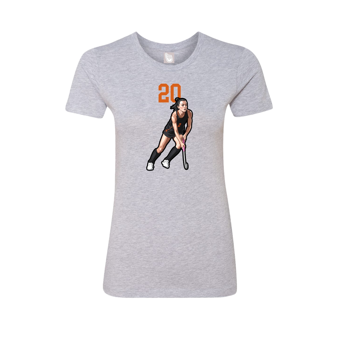 Womens Tee — Number Top in Grey