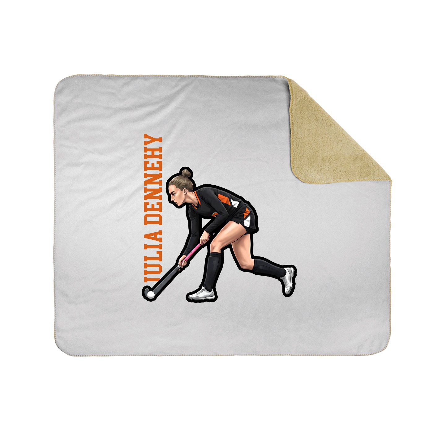 Throw Blanket — Name Vertical in White