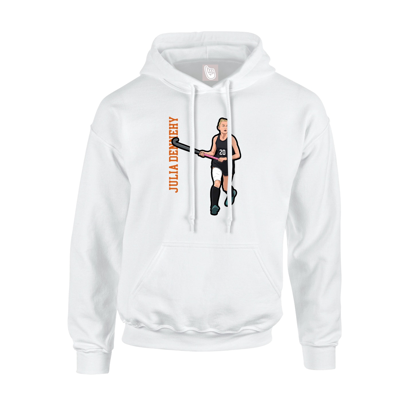 Youth Hoodie — Name Vertical in White