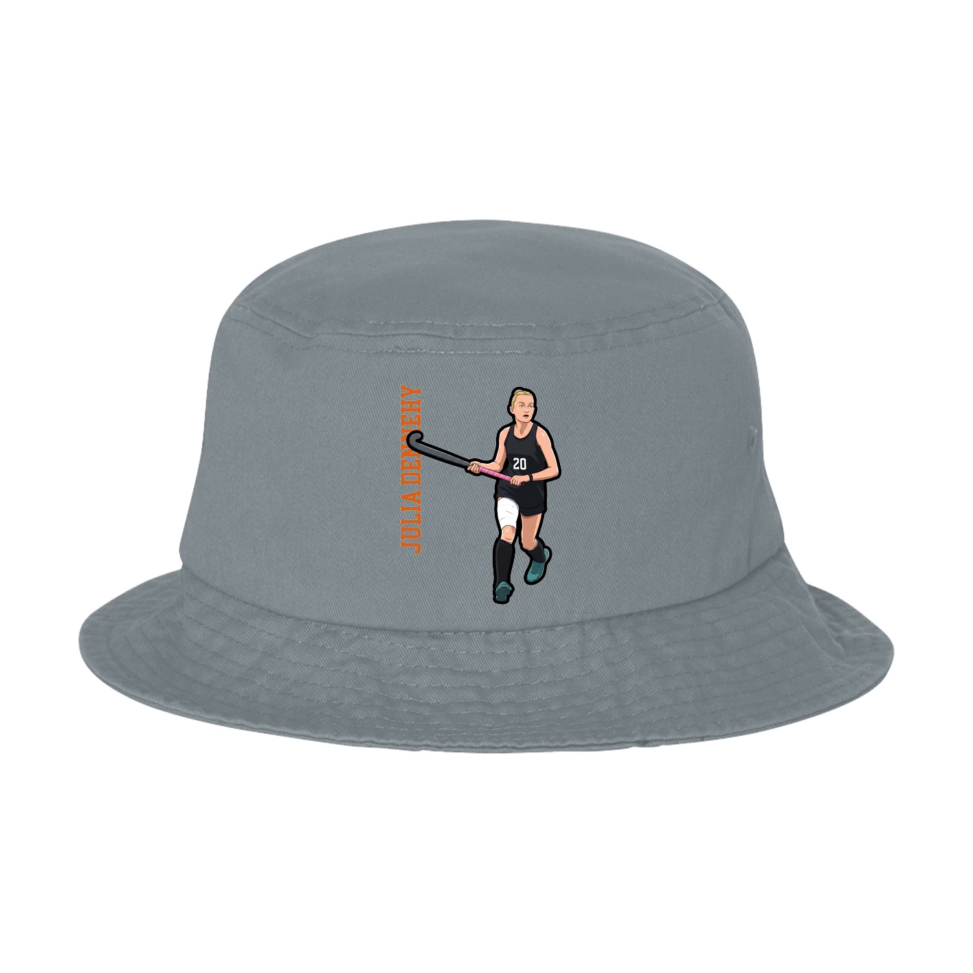 Bucket Cap — Name Vertical in Grey