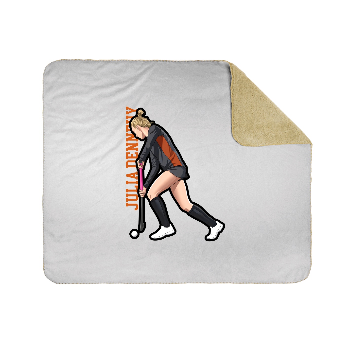 Throw Blanket — Name Vertical in White