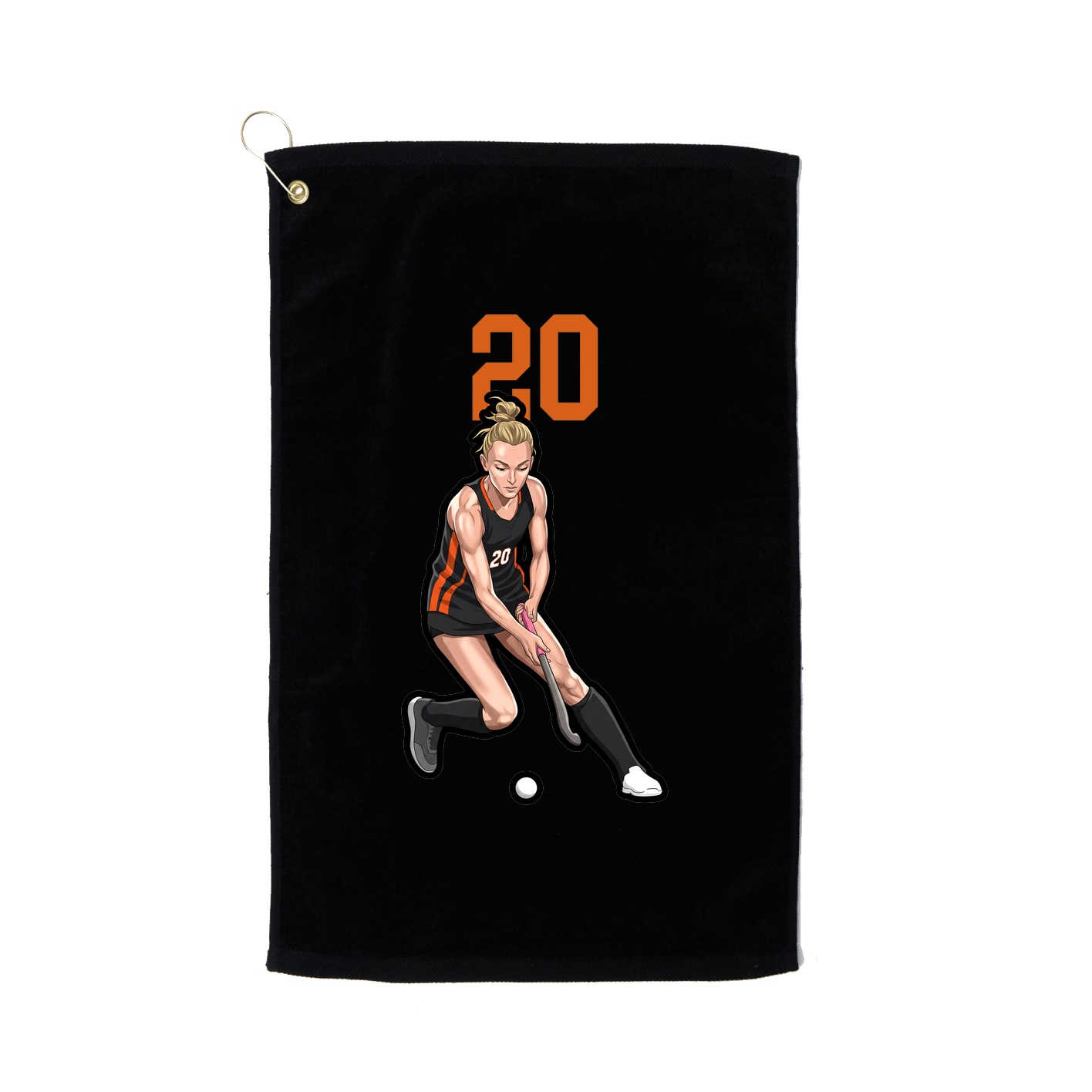 Golf Towel — Number Top in Black