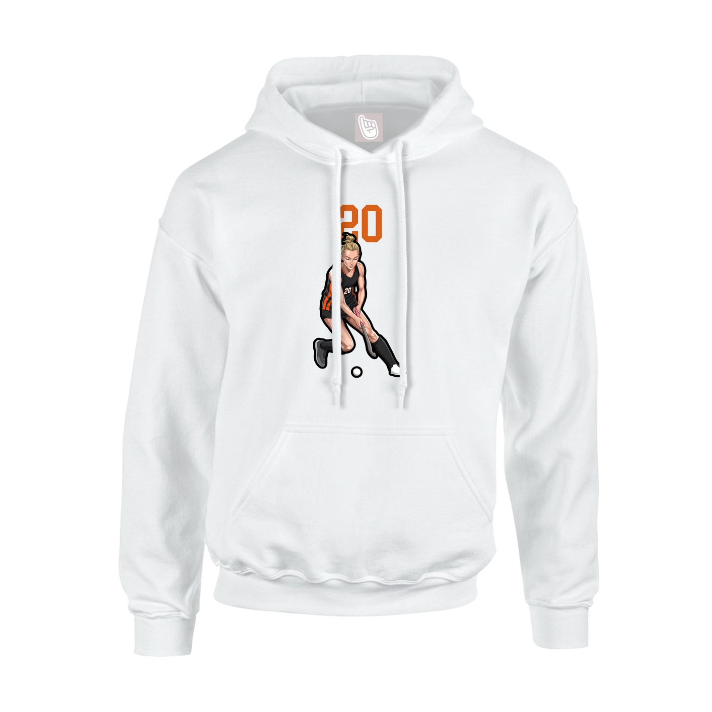 Hoodie — Number Top in White