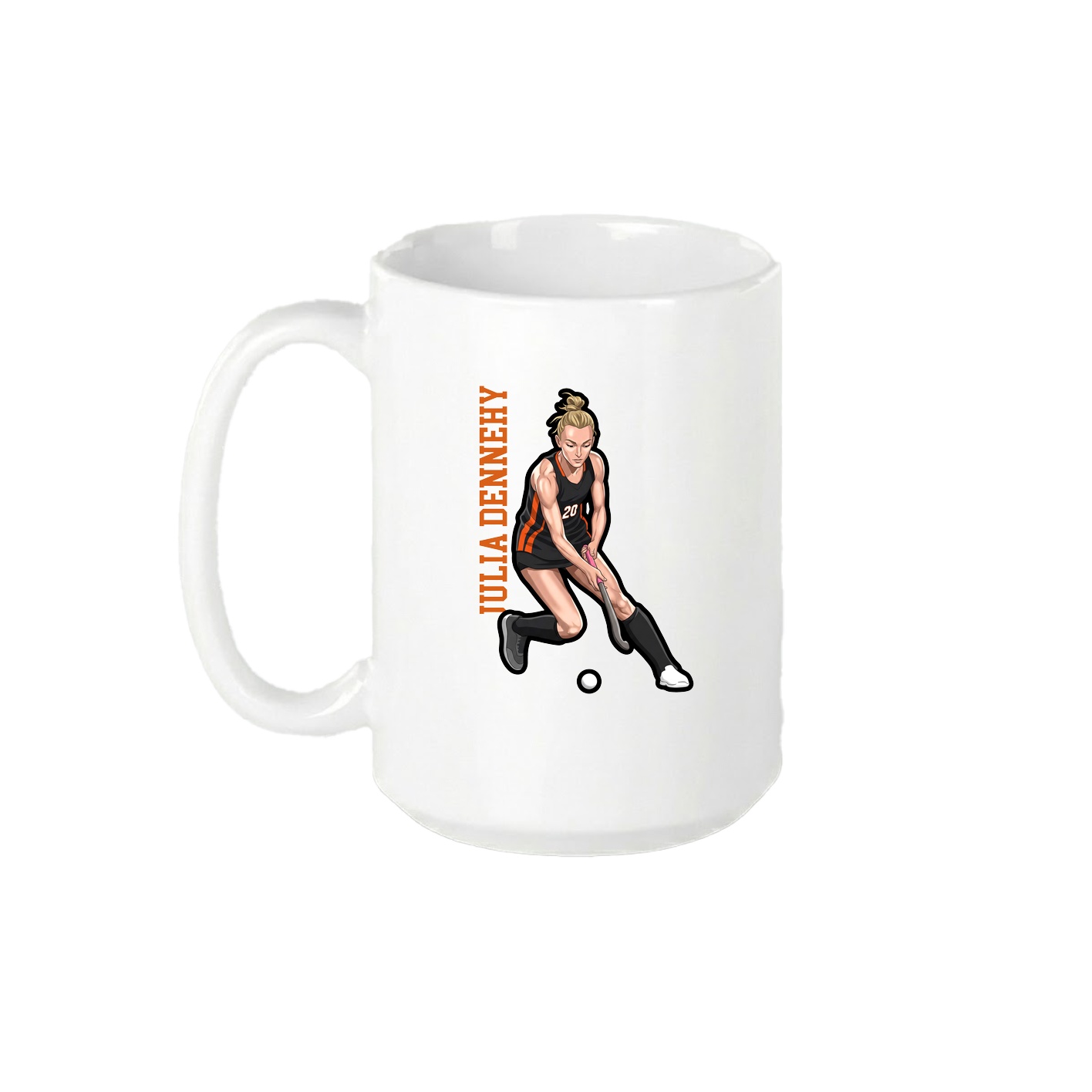 15oz Coffee Mug — Name Vertical in White