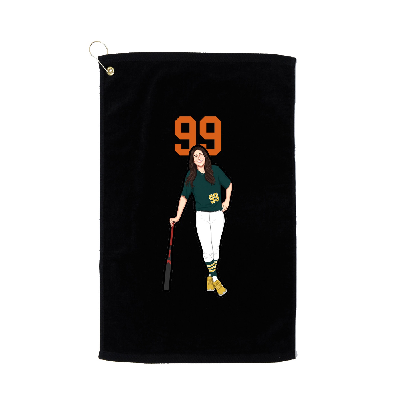 Golf Towel — Number Top in Black