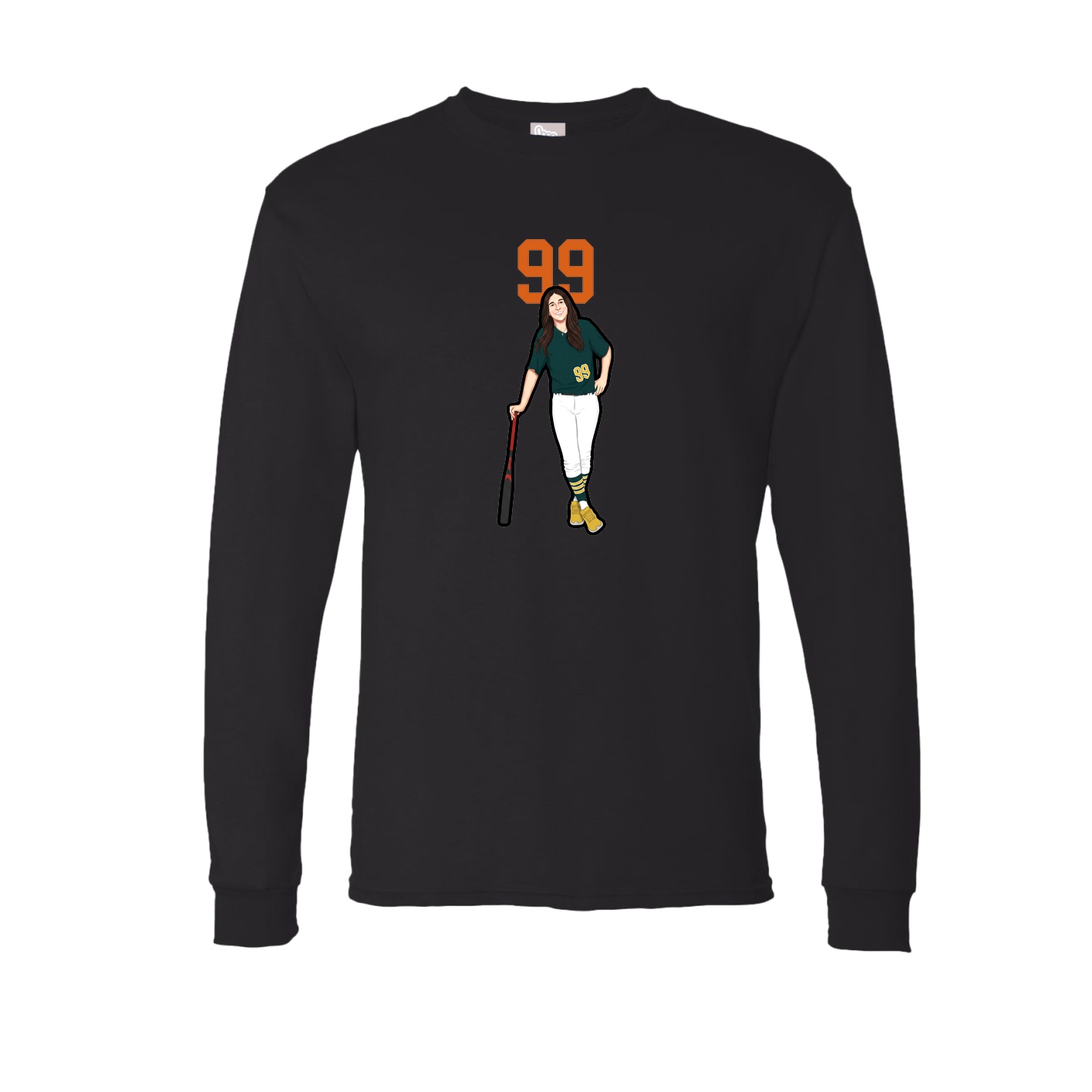 Long Sleeve Tee — Number Top in Black