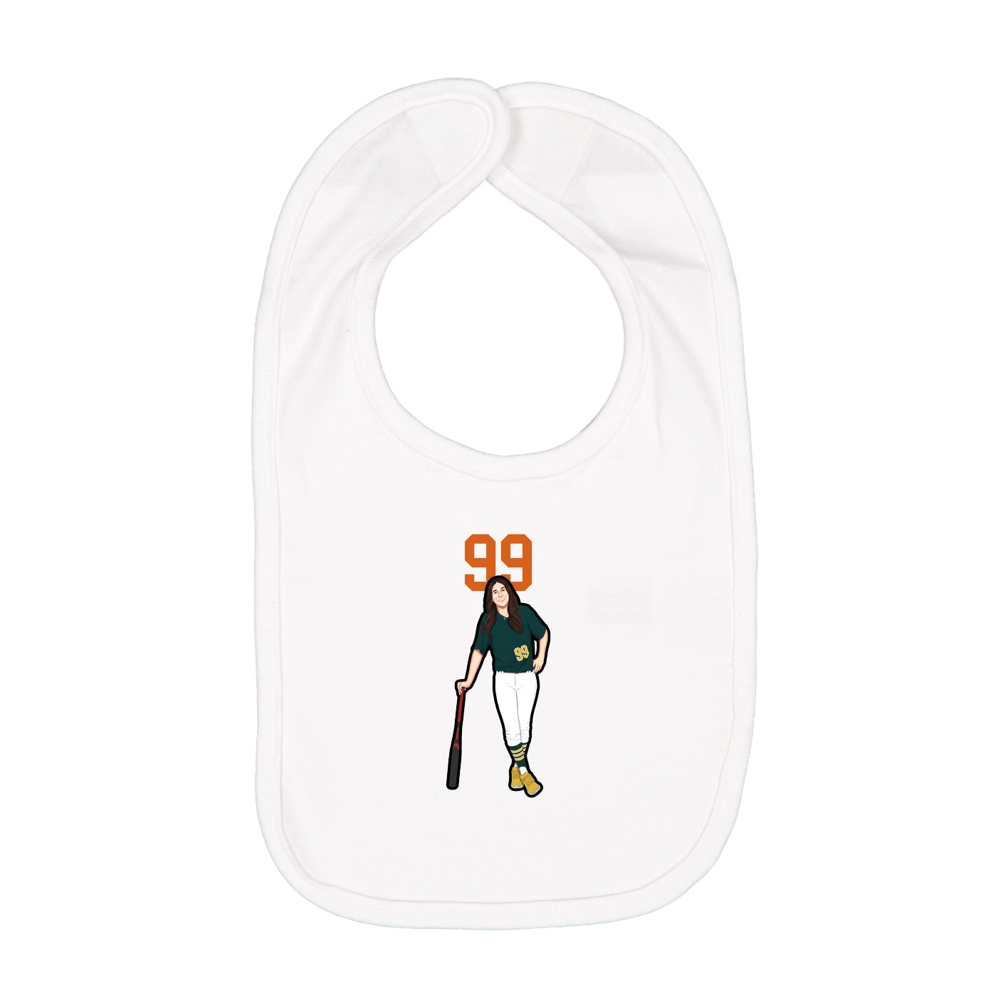 Infant Bib — Number Top in White
