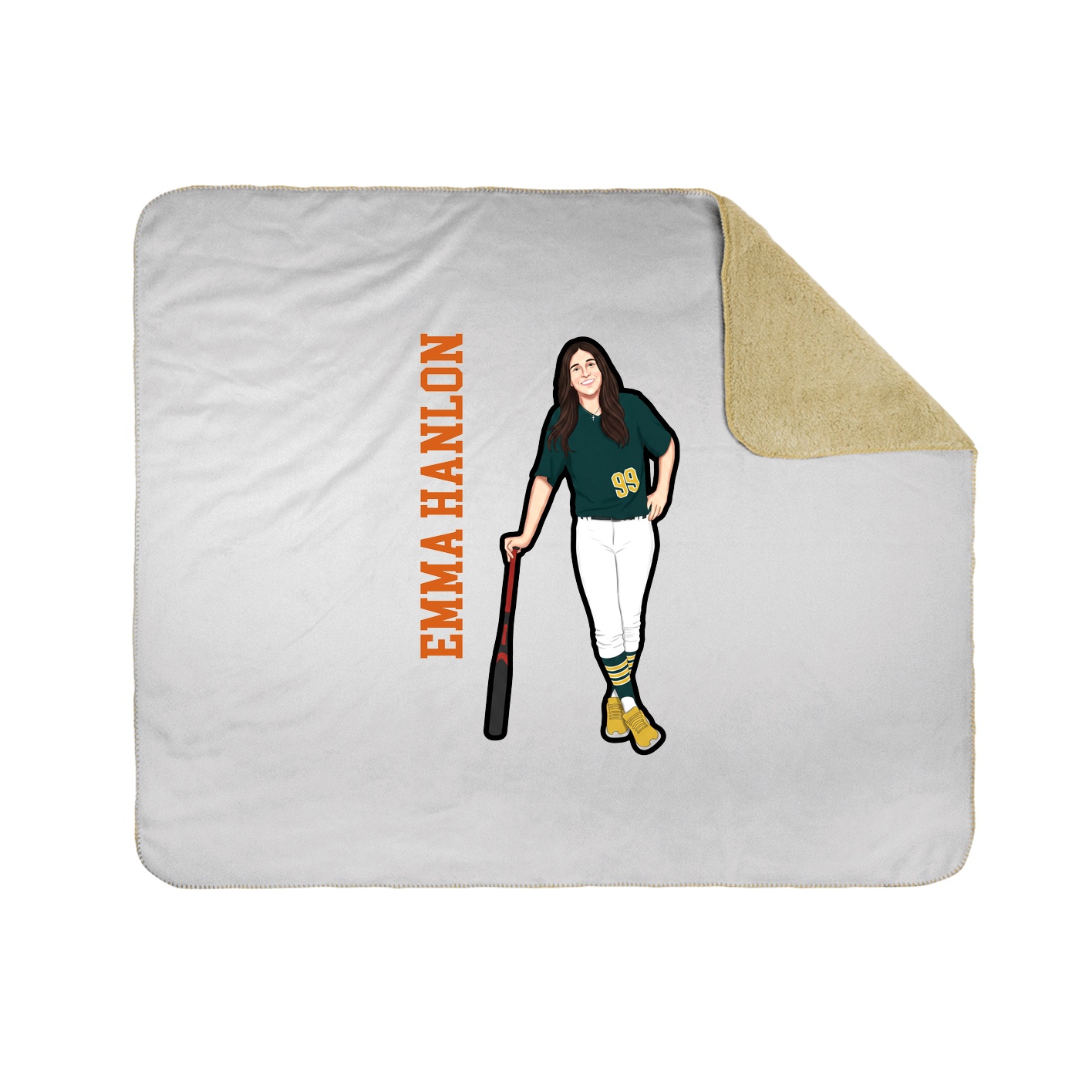 Throw Blanket — Name Vertical in White