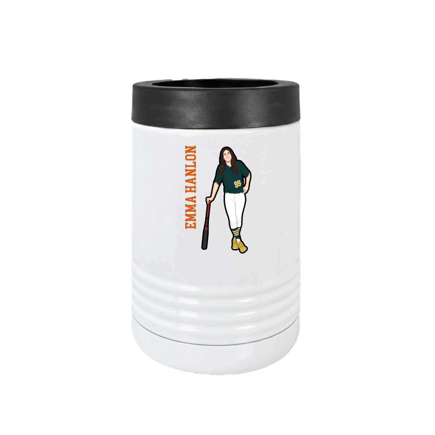 Beverage Holder — Name Vertical in White
