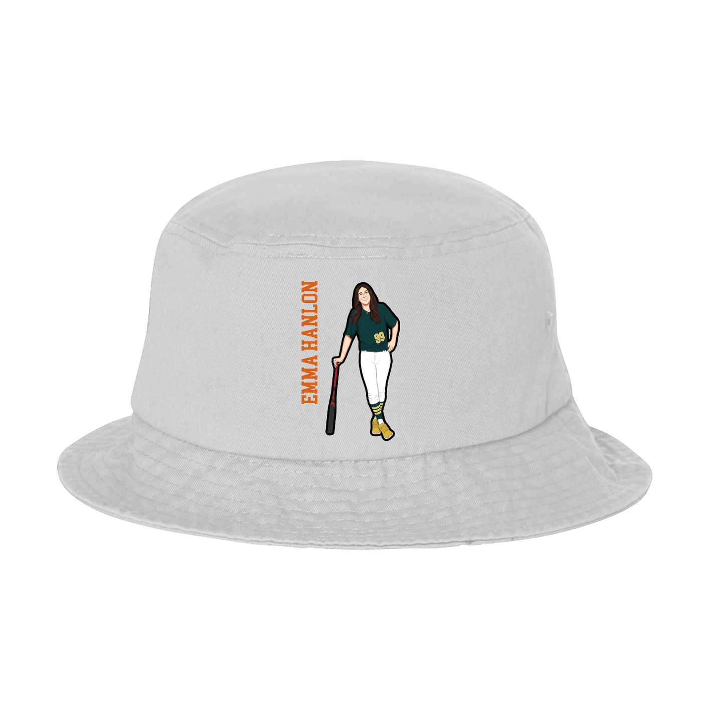Bucket Cap — Name Vertical in White