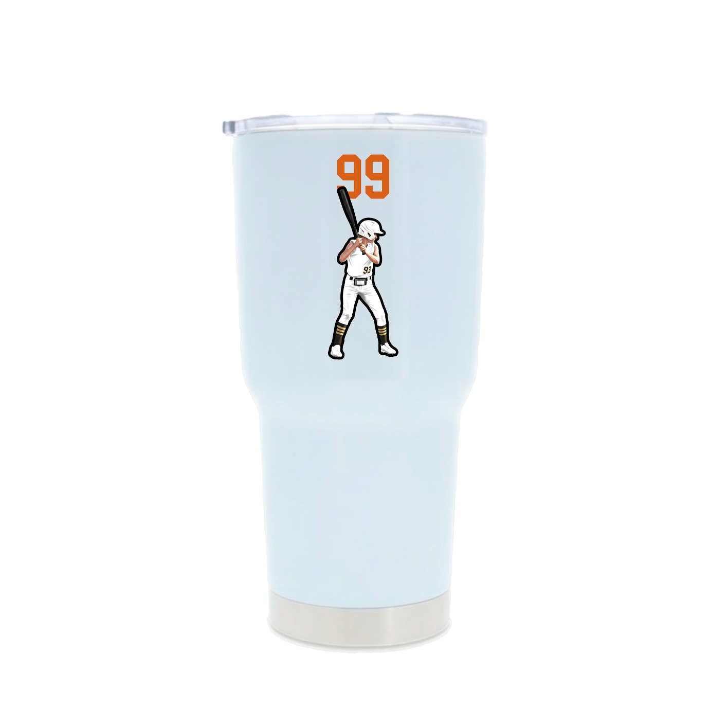 30oz Stainless Steel Tumbler — Number Top in White
