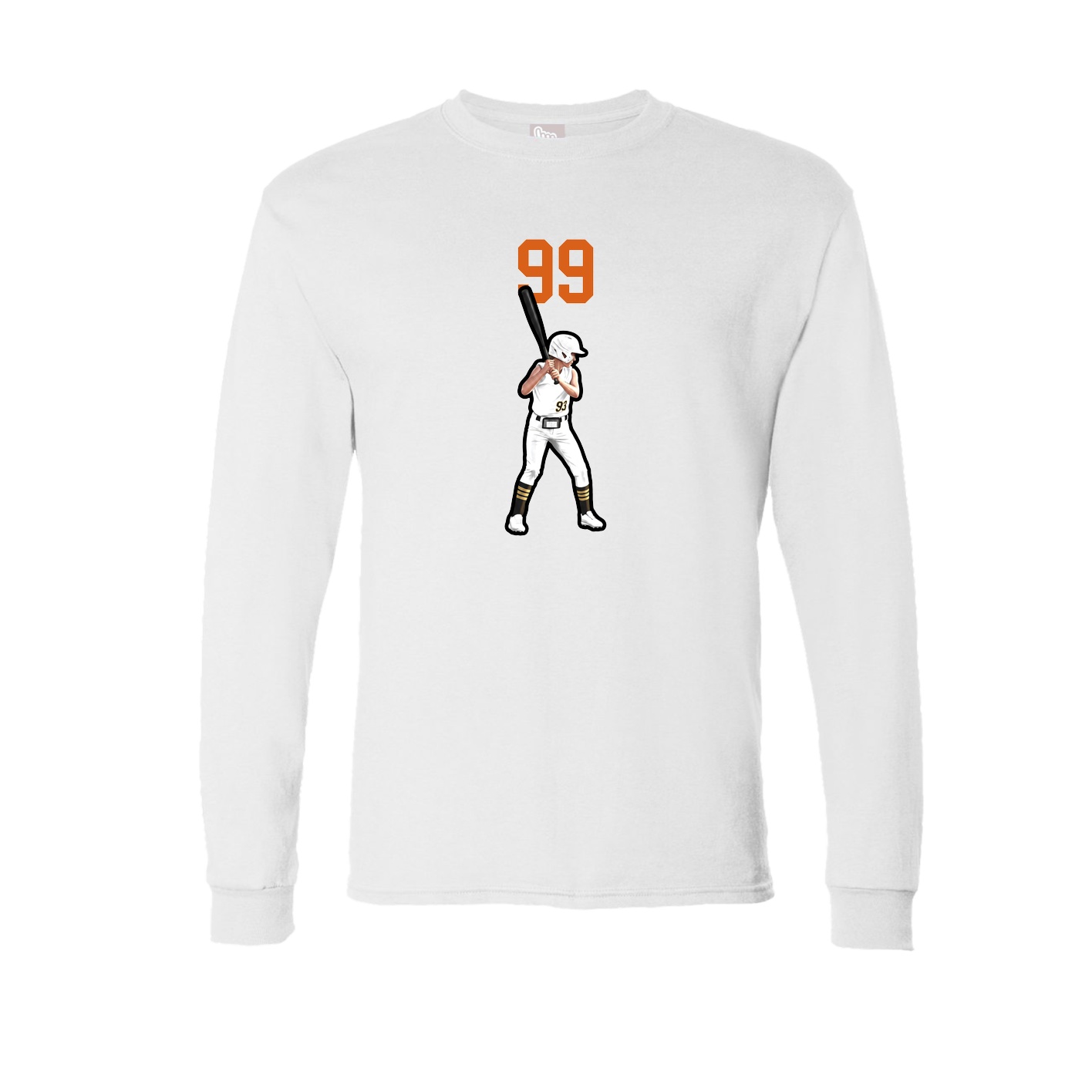 Long Sleeve Tee — Number Top in White