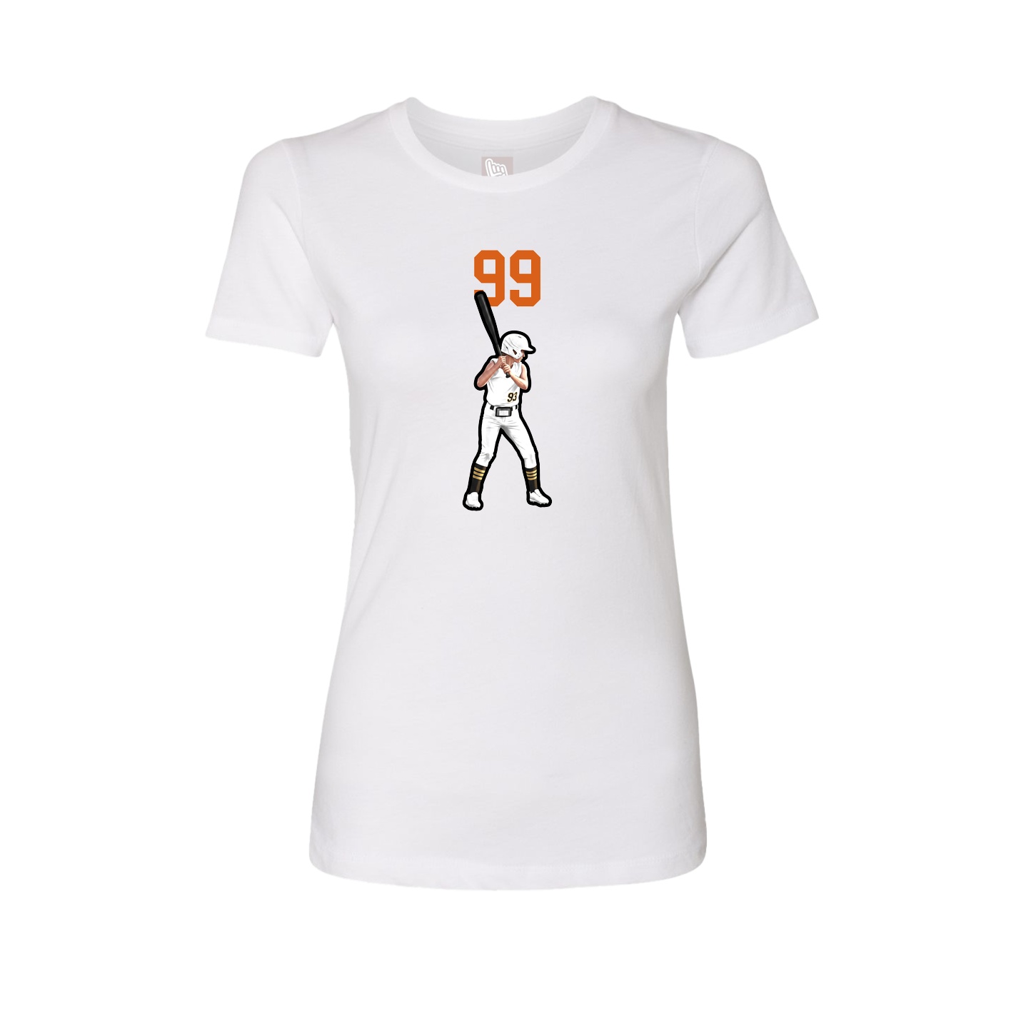 Fitted Women's Tee — Number Top in White