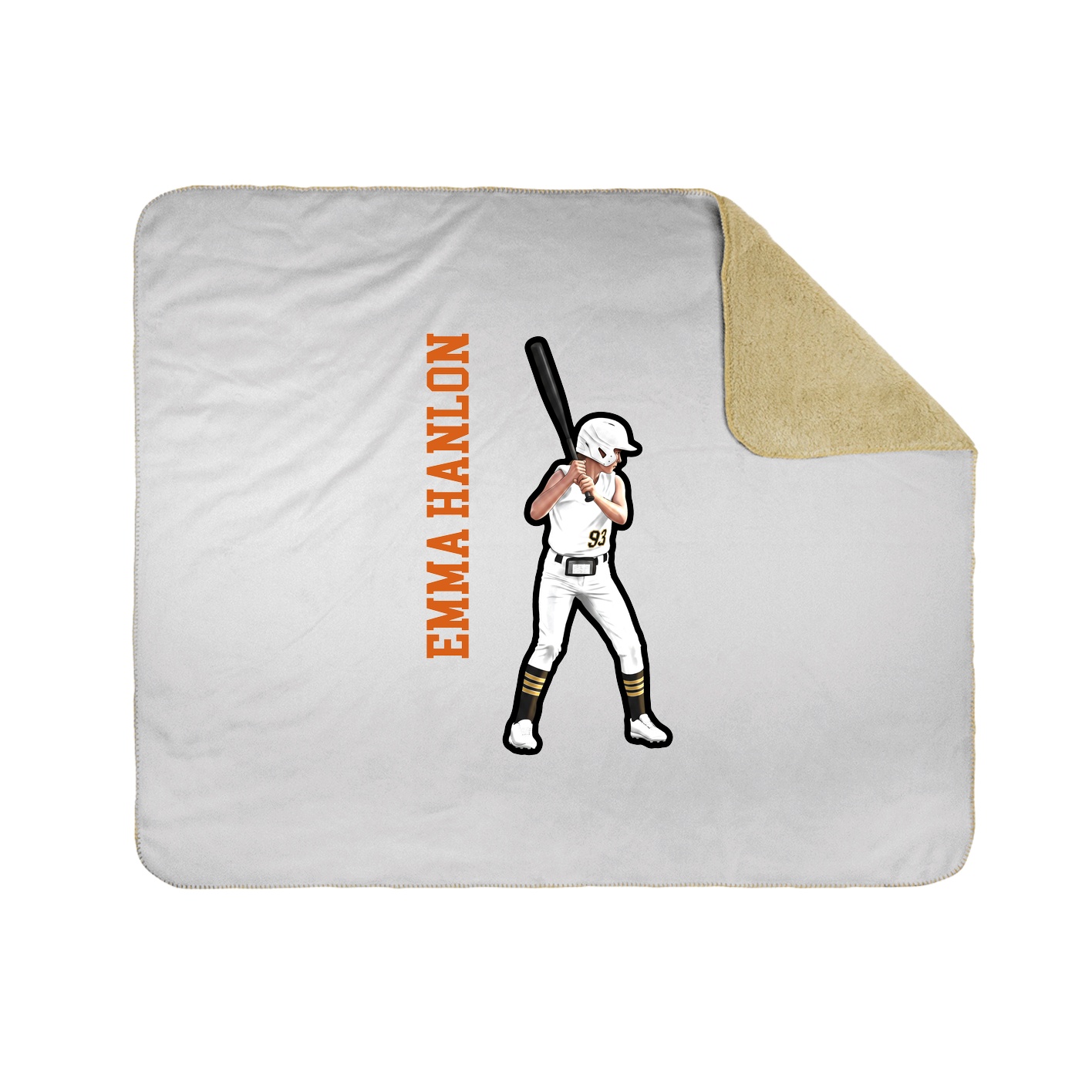 Throw Blanket — Name Vertical in White