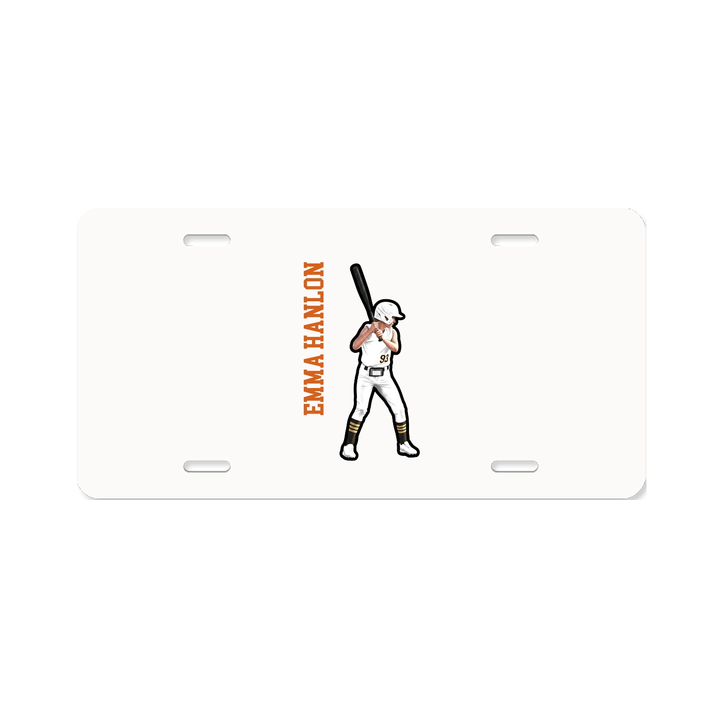 License Plate — Name Vertical in Classic