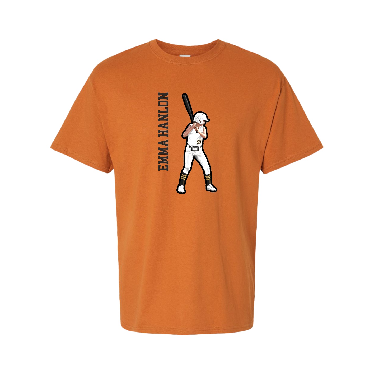 Tee — Name Vertical in Orange