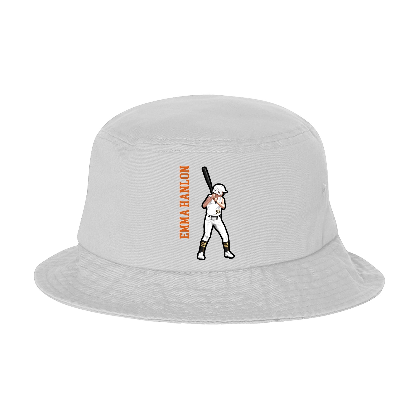 Bucket Cap — Name Vertical in White