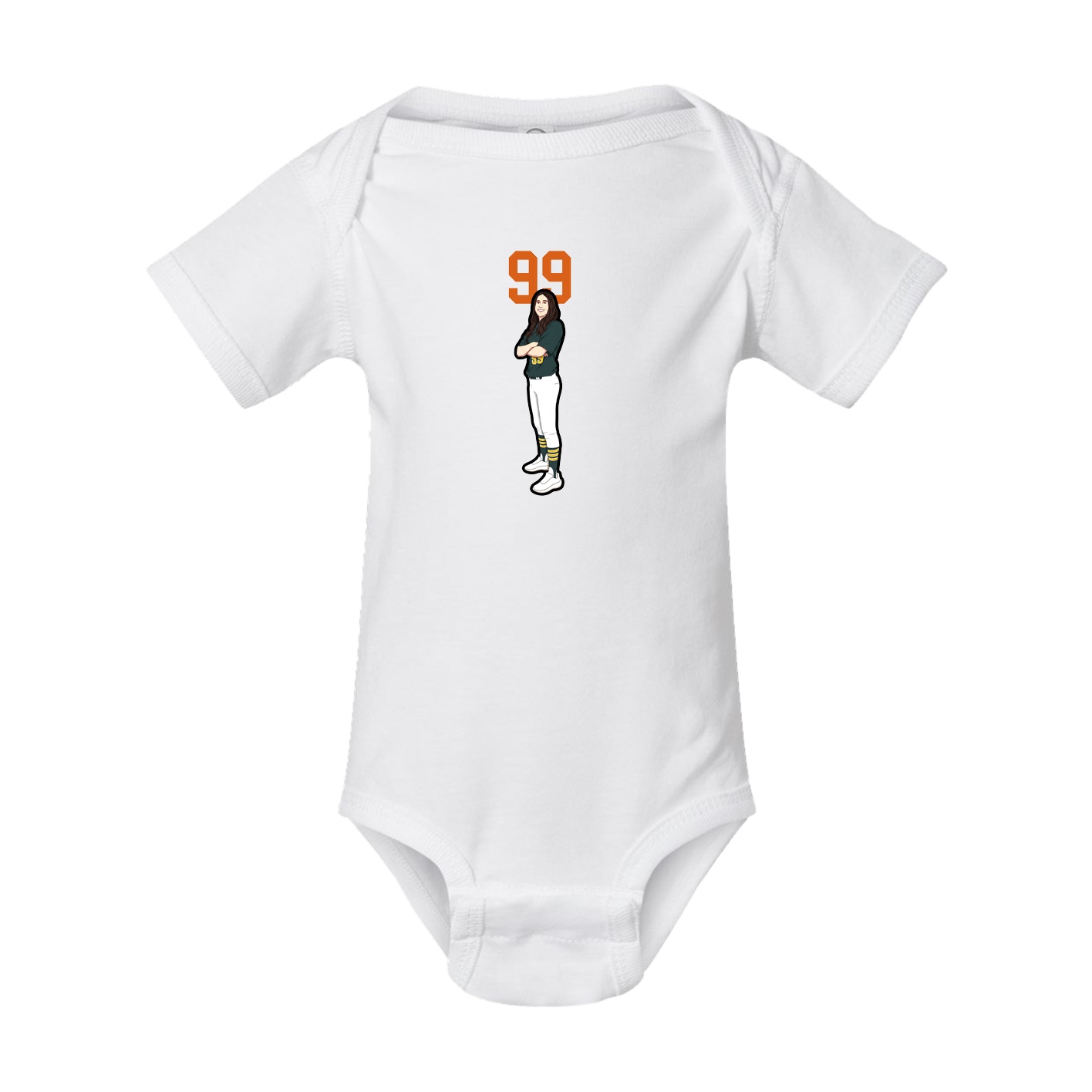 Baby Onesie — Number Top in White