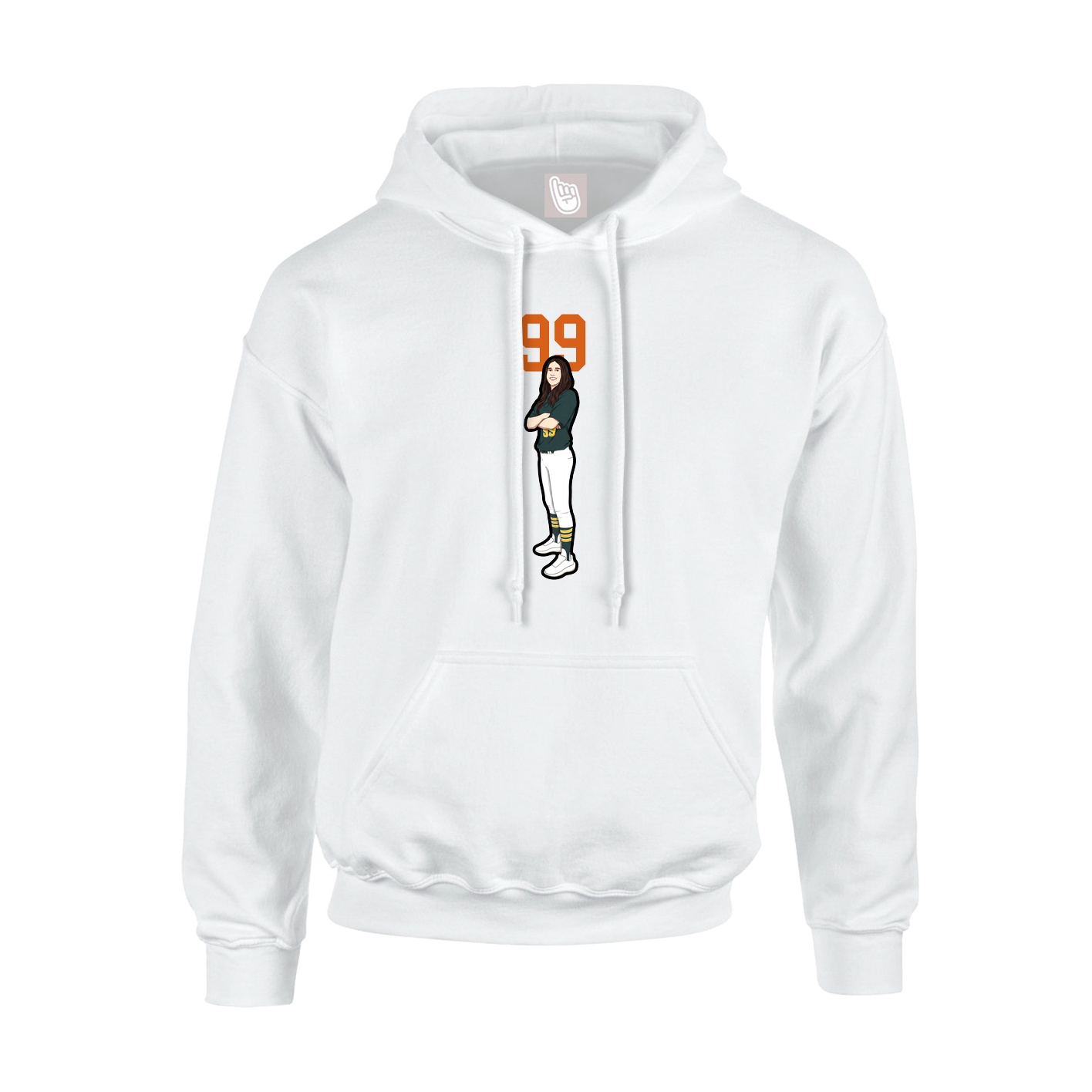 Hoodie — Number Top in White