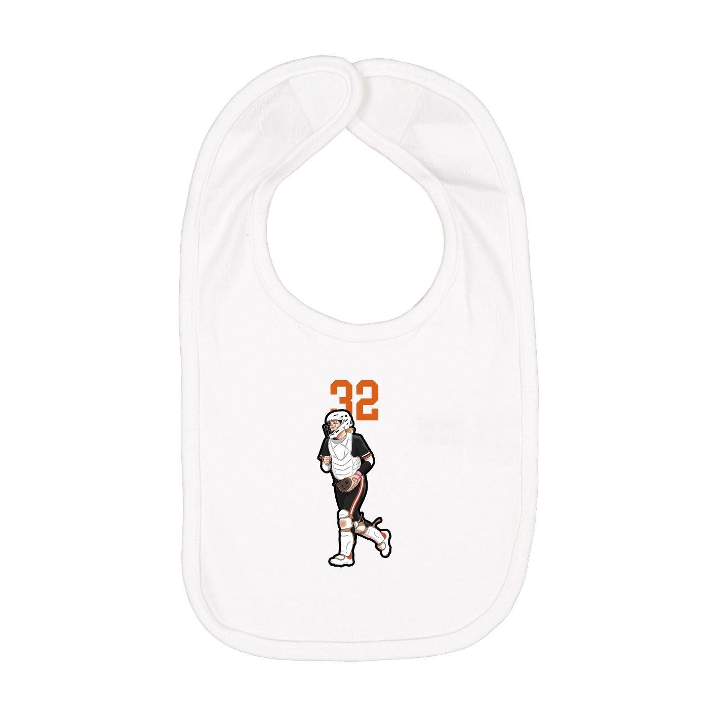 Infant Bib — Number Top in White