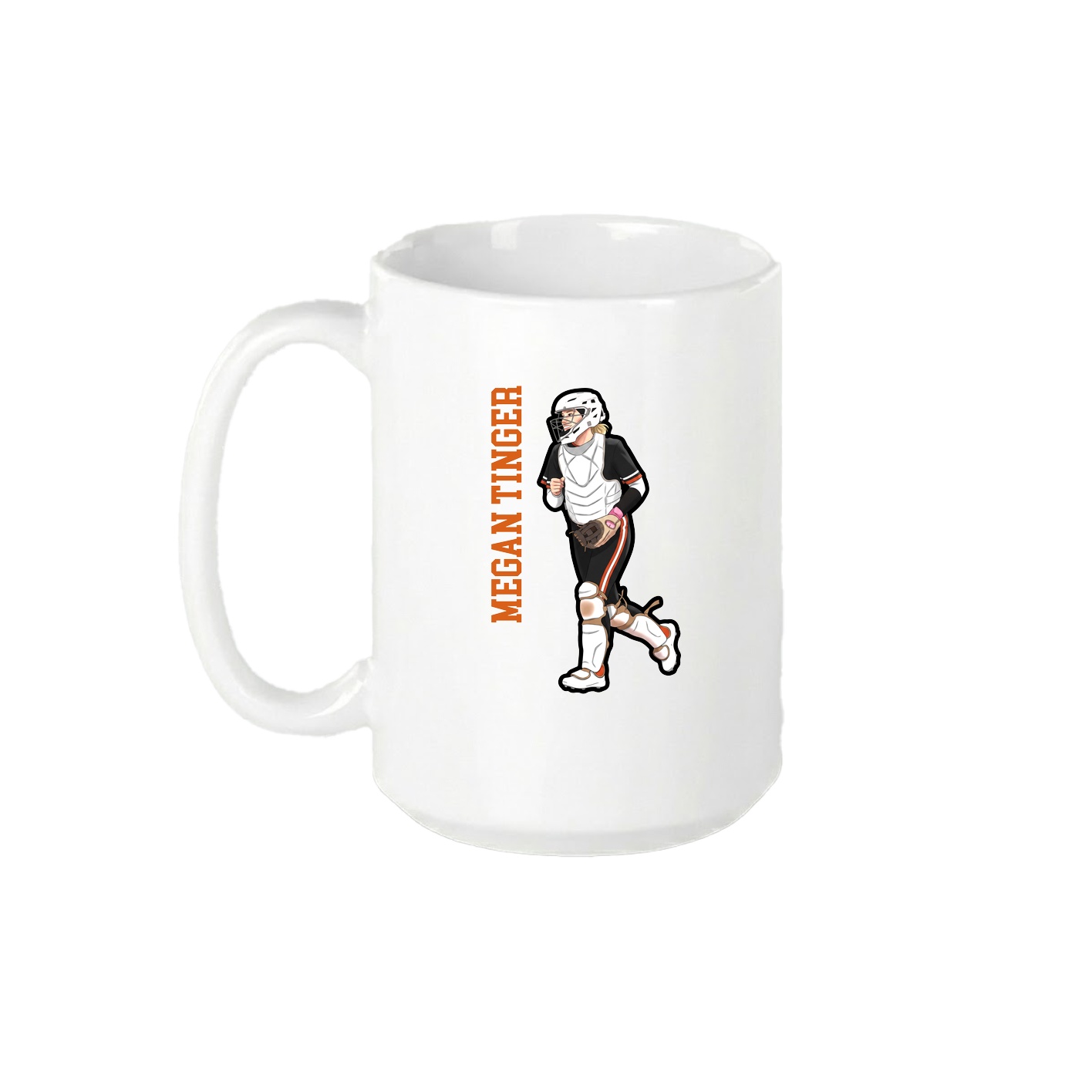 15oz Coffee Mug — Name Vertical in White