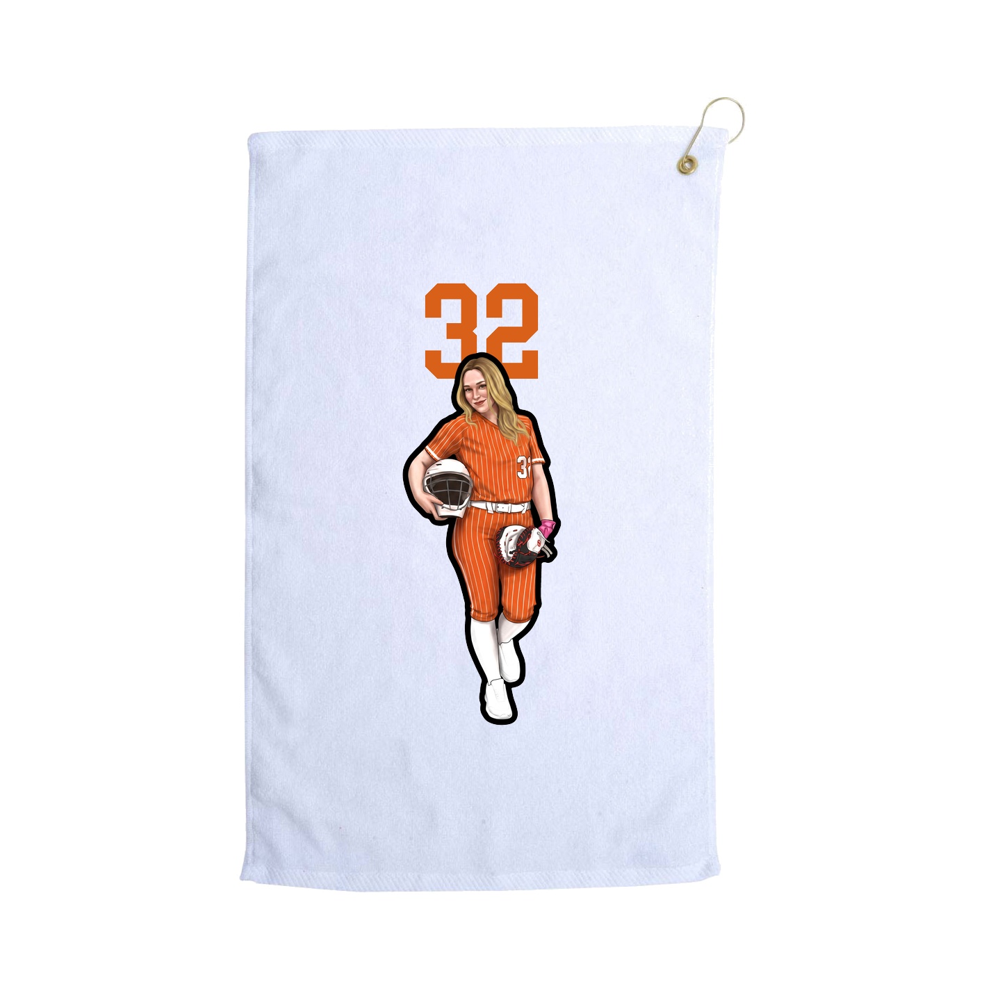 Golf Towel — Number Top in White