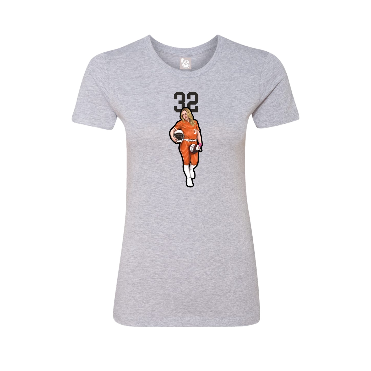 Womens Tee — Number Top in Grey