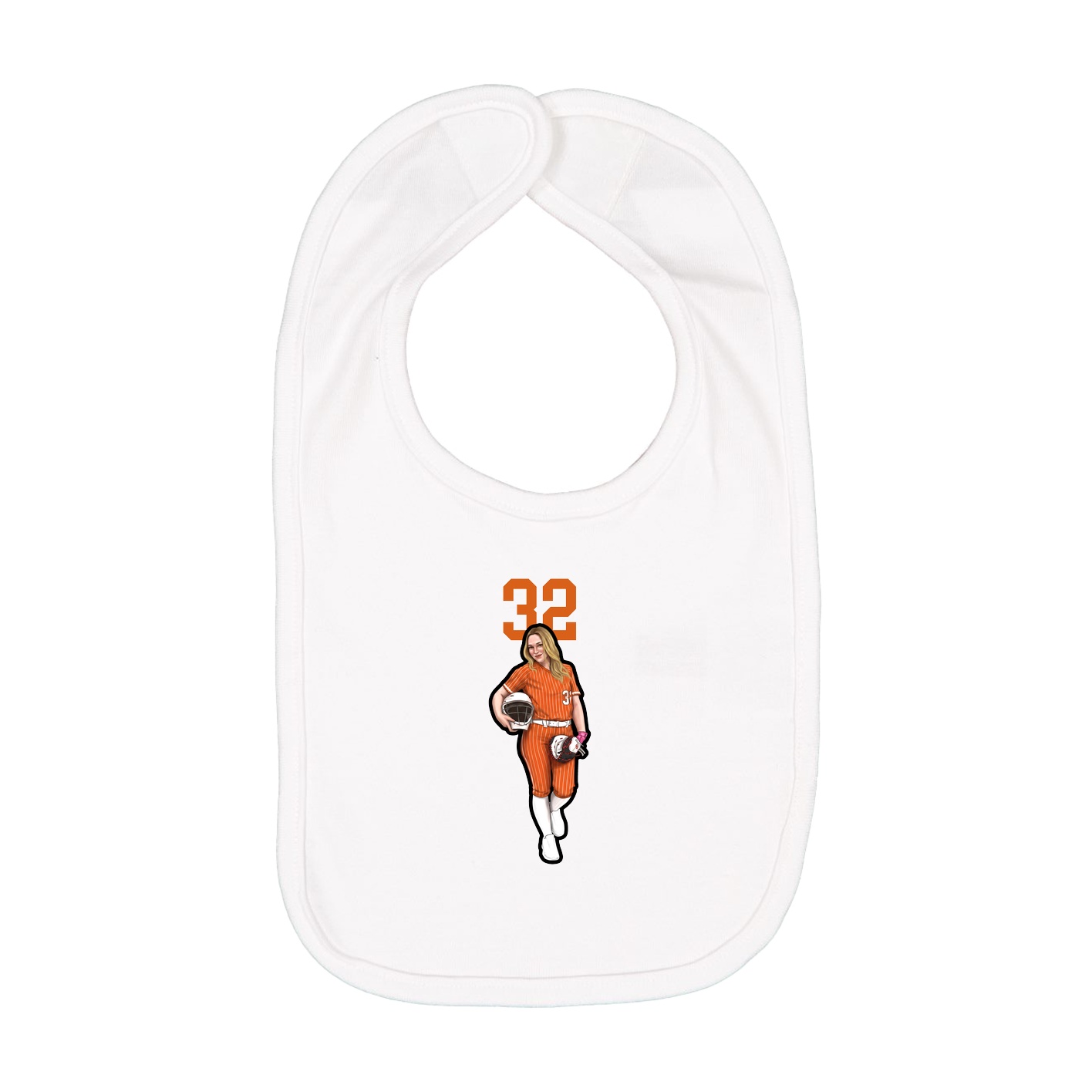 Infant Bib — Number Top in White