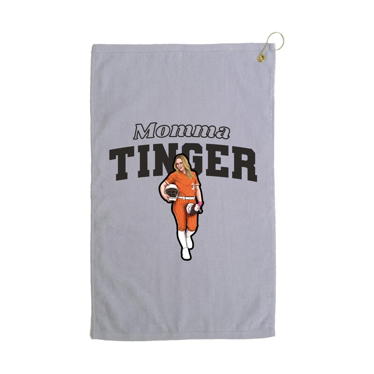 Golf Towel — Mothers Day Block in Grey