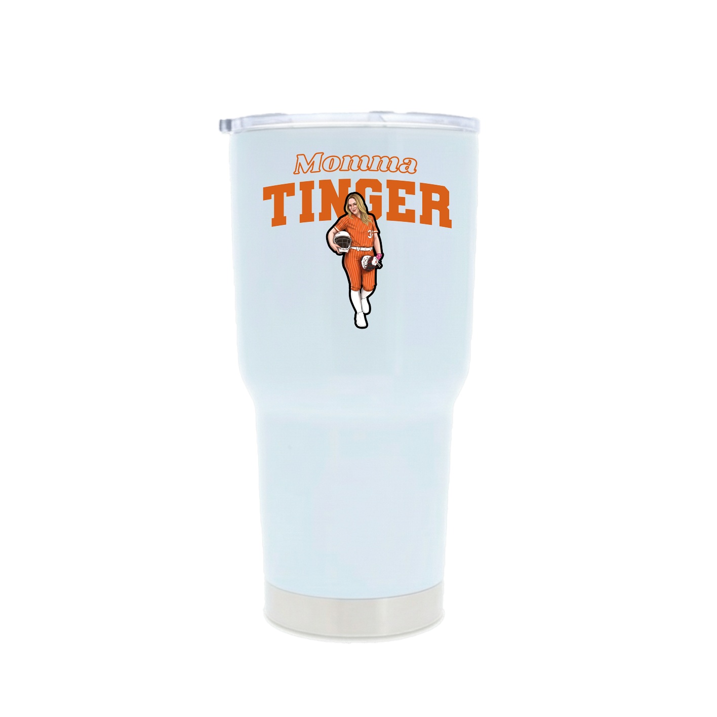 30oz Stainless Steel Tumbler — Mothers Day Block in White