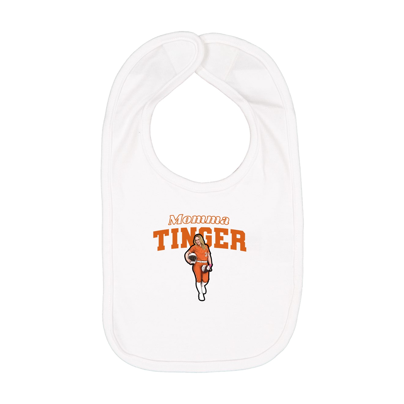 Infant Bib — Mothers Day Block in White