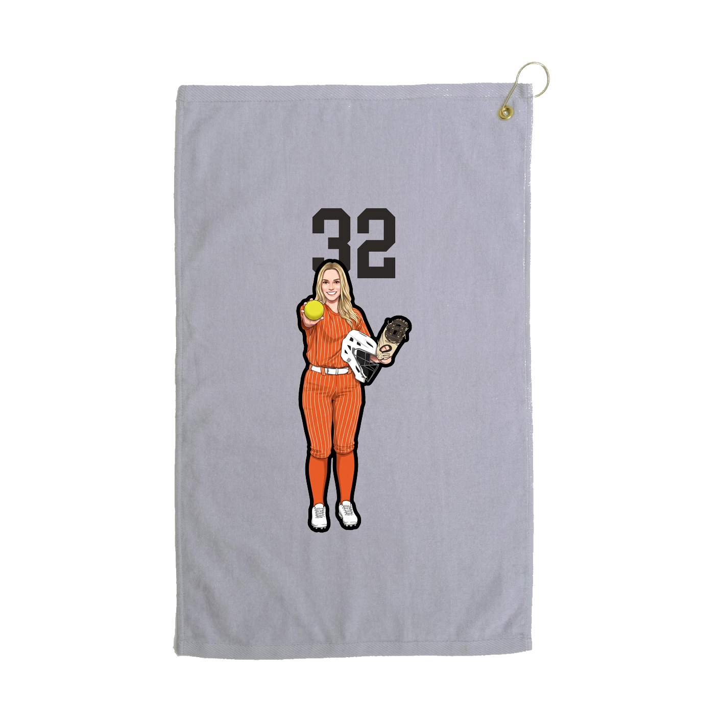 Golf Towel — Number Top in Grey