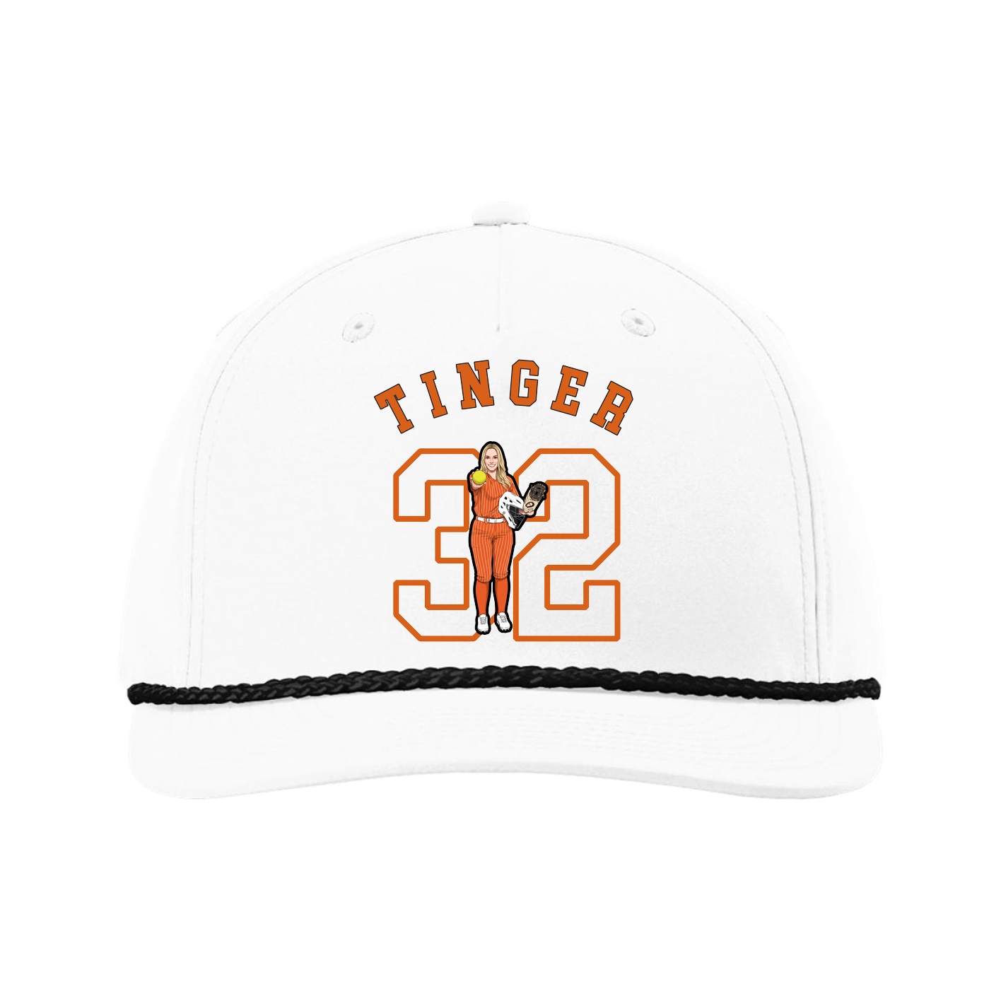 Five-Panel Classic Rope Cap — Shirsey Arch in White