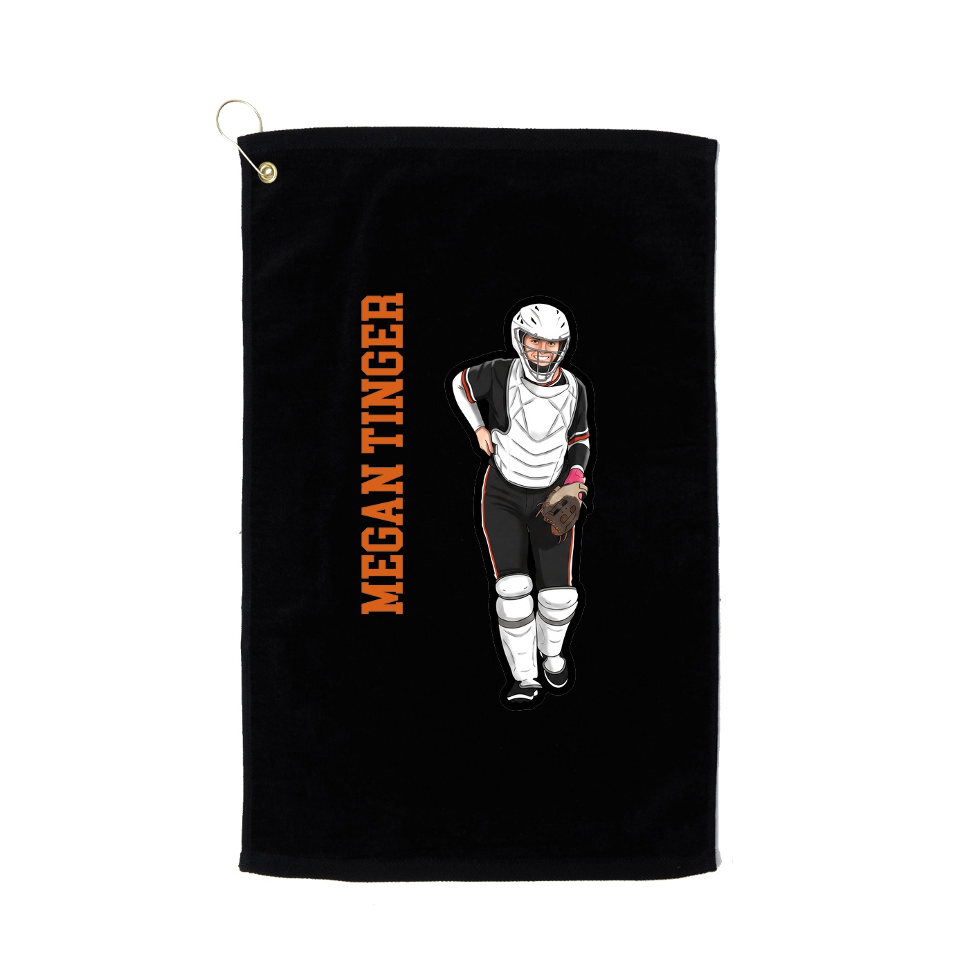 Golf Towel — Name Vertical in Black