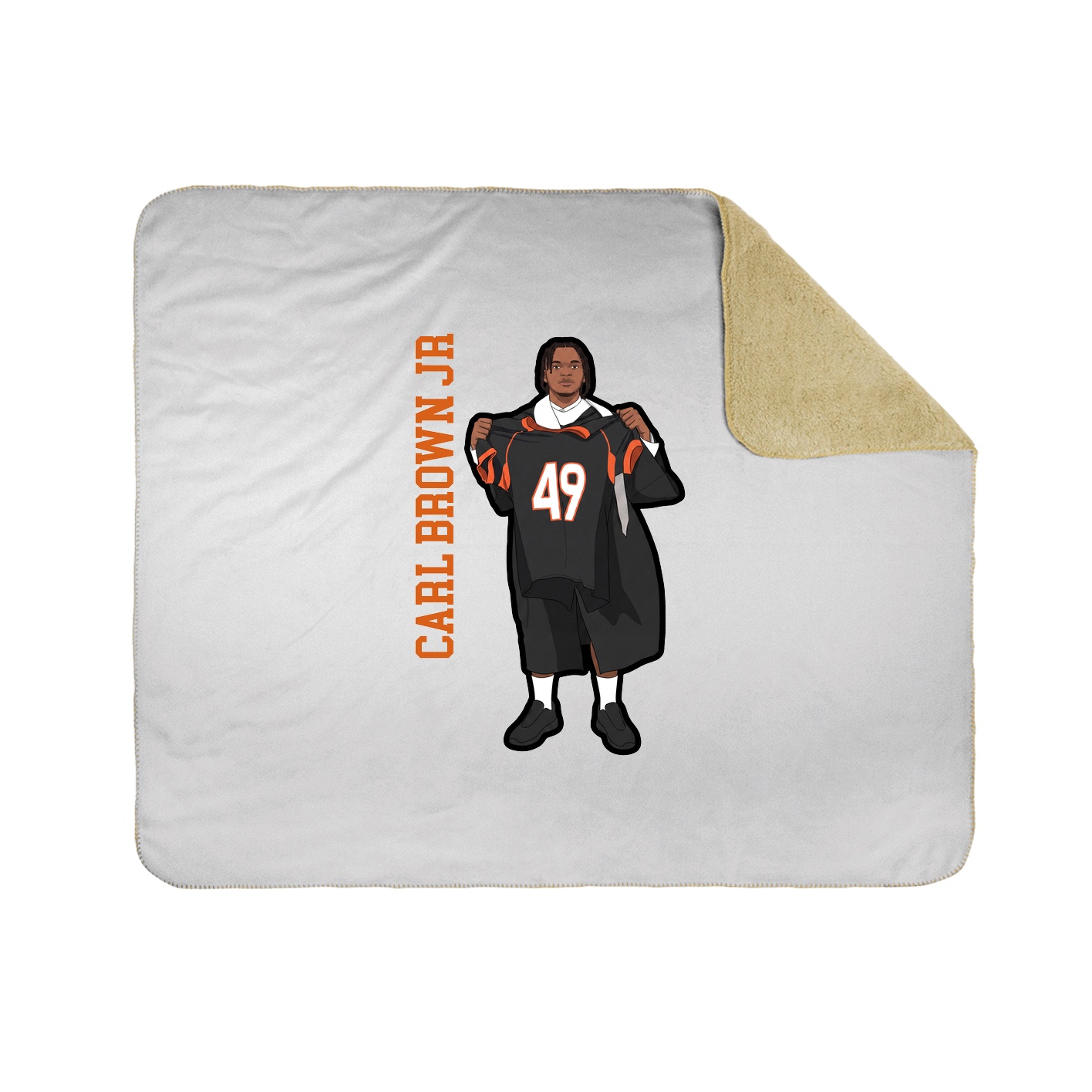 Throw Blanket — Name Vertical in White