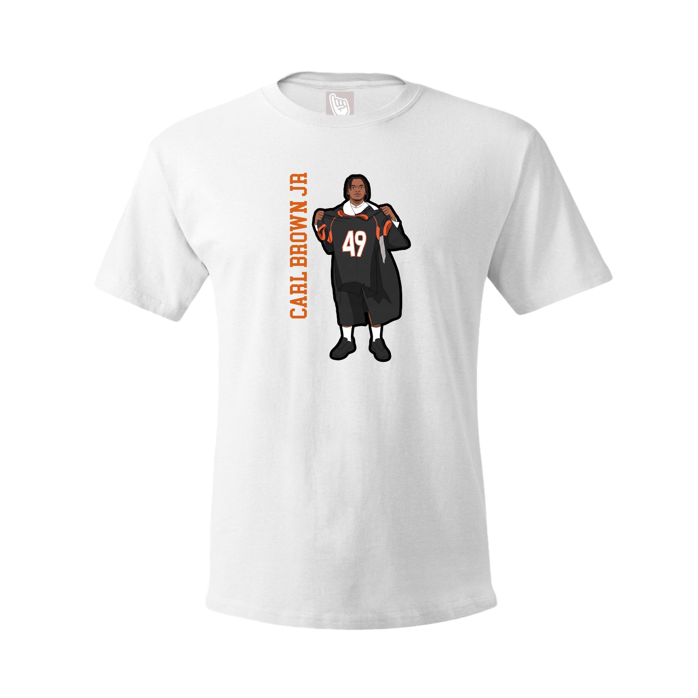 Tee — Name Vertical in White