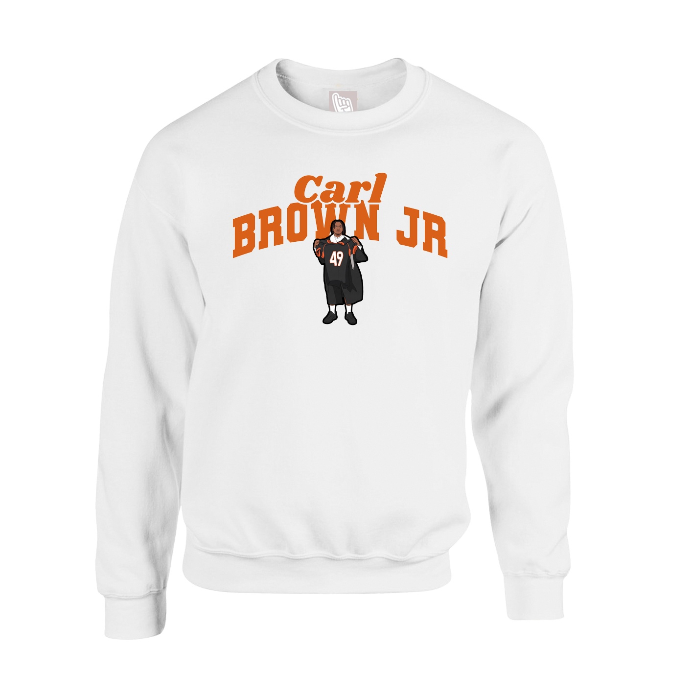 Fleece Crew — Signature Arch in White