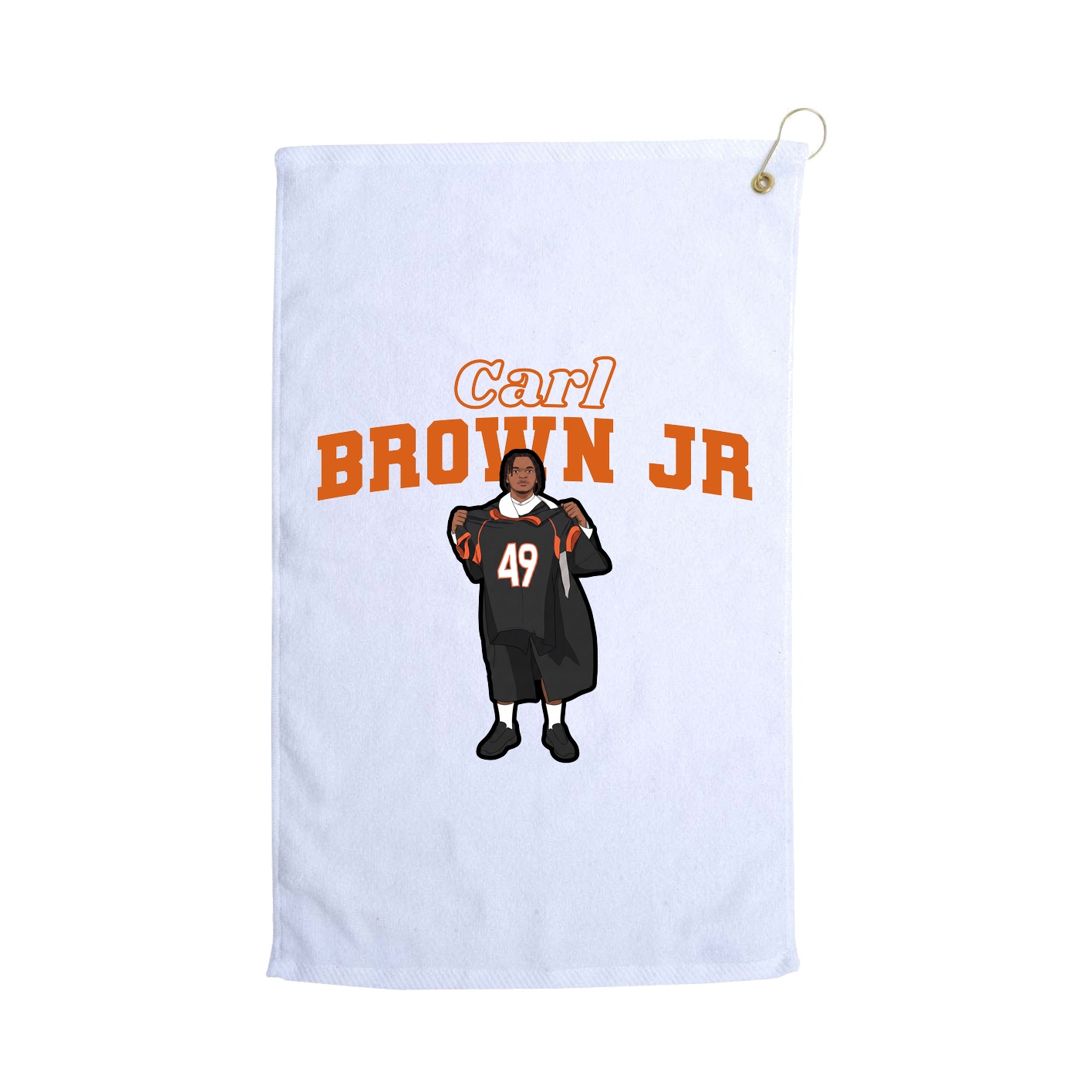 Golf Towel — Name Arch in White