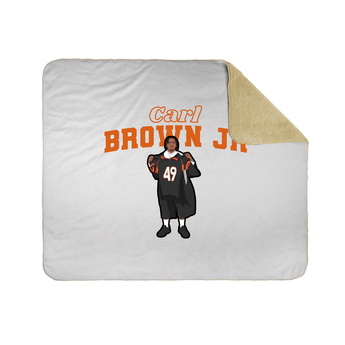 Throw Blanket — Name Arch in White