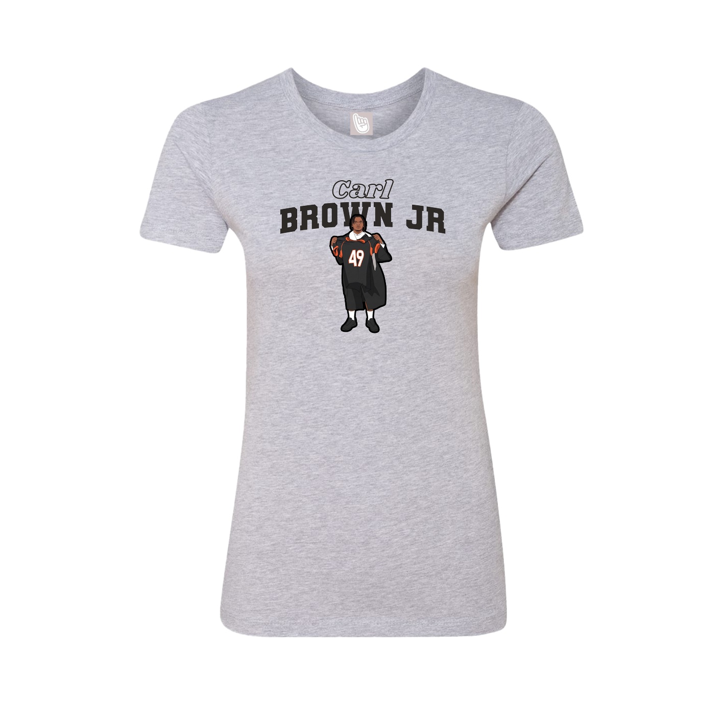 Fitted Women's Tee — Name Arch in Grey