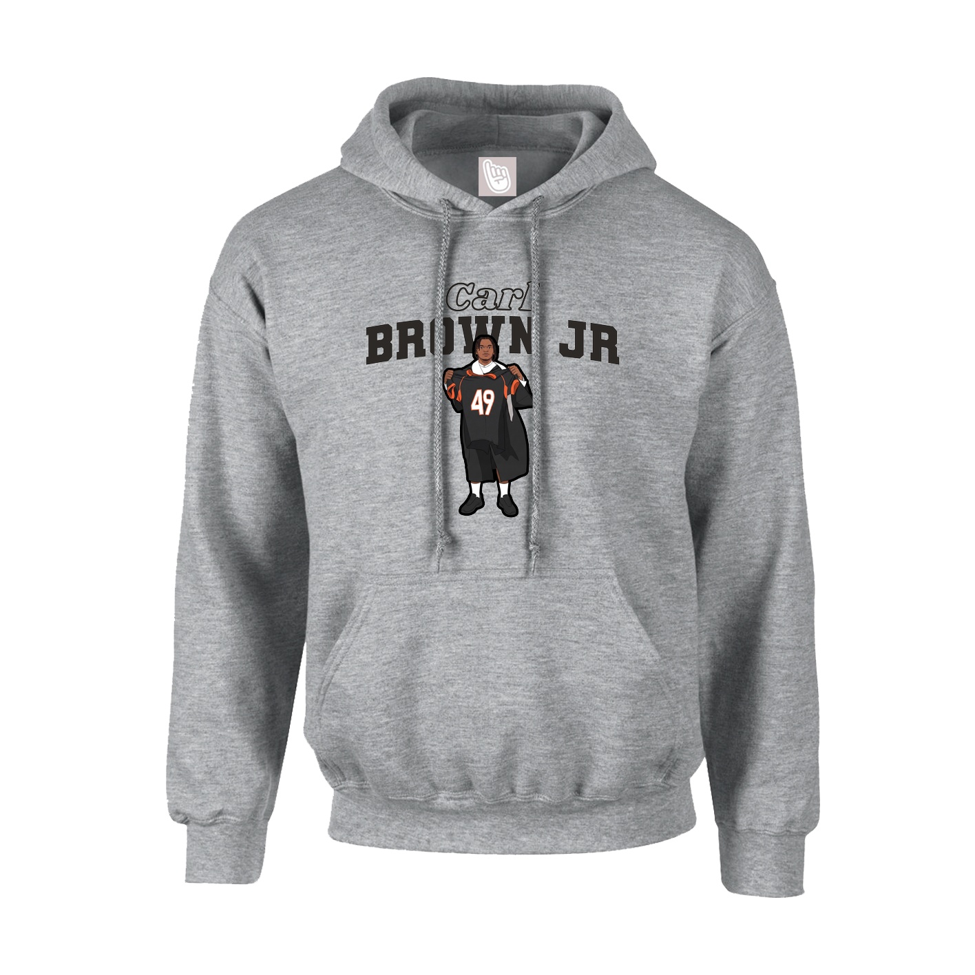 Youth Hoodie — Name Arch in Grey