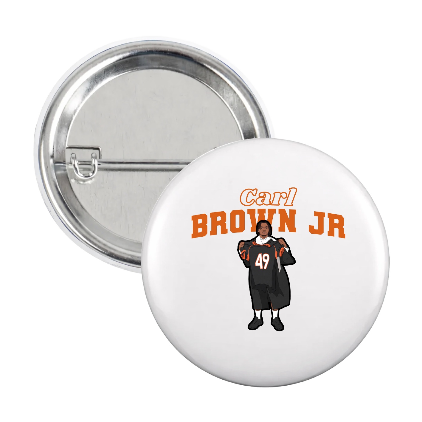 Game Day Button — Name Arch in White