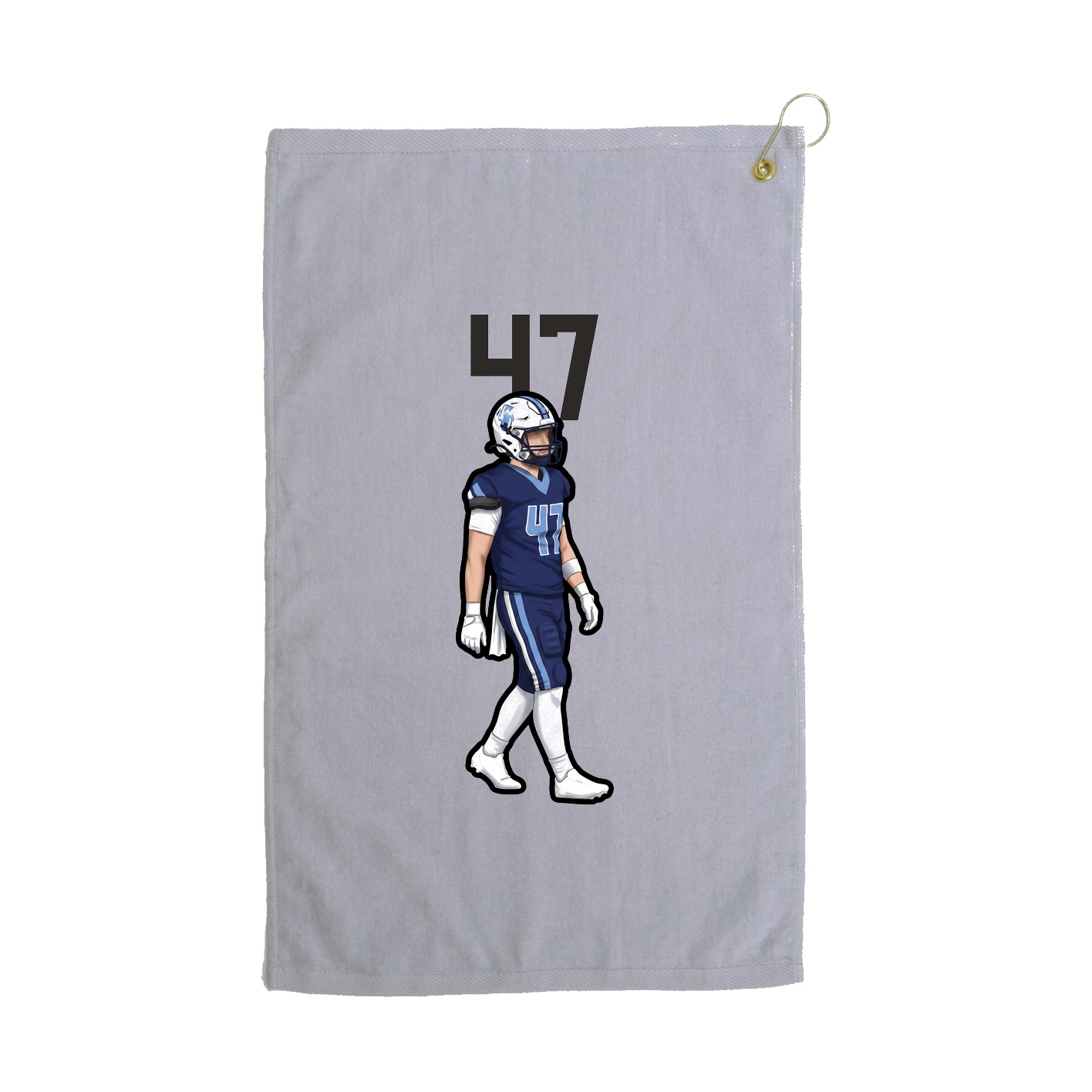 Golf Towel — Number Top in Grey