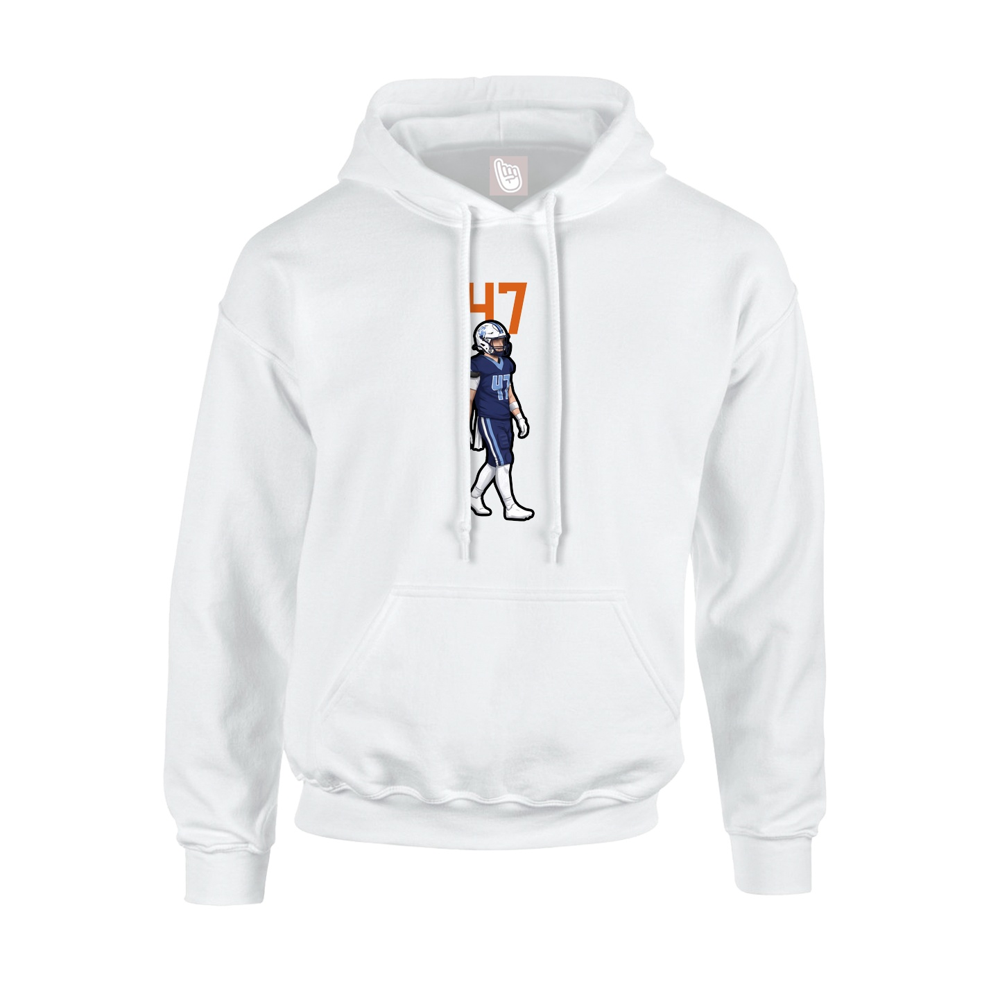 Hoodie — Number Top in White