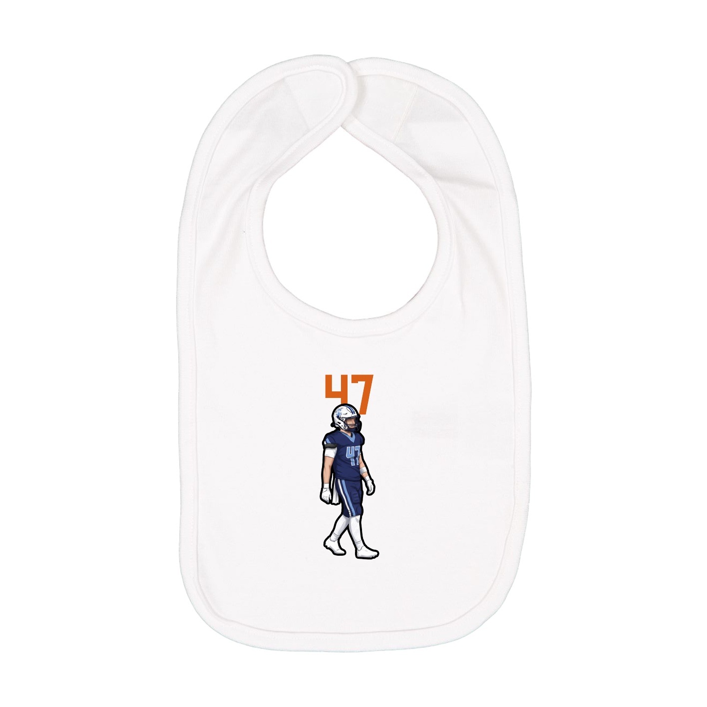 Infant Bib — Number Top in White