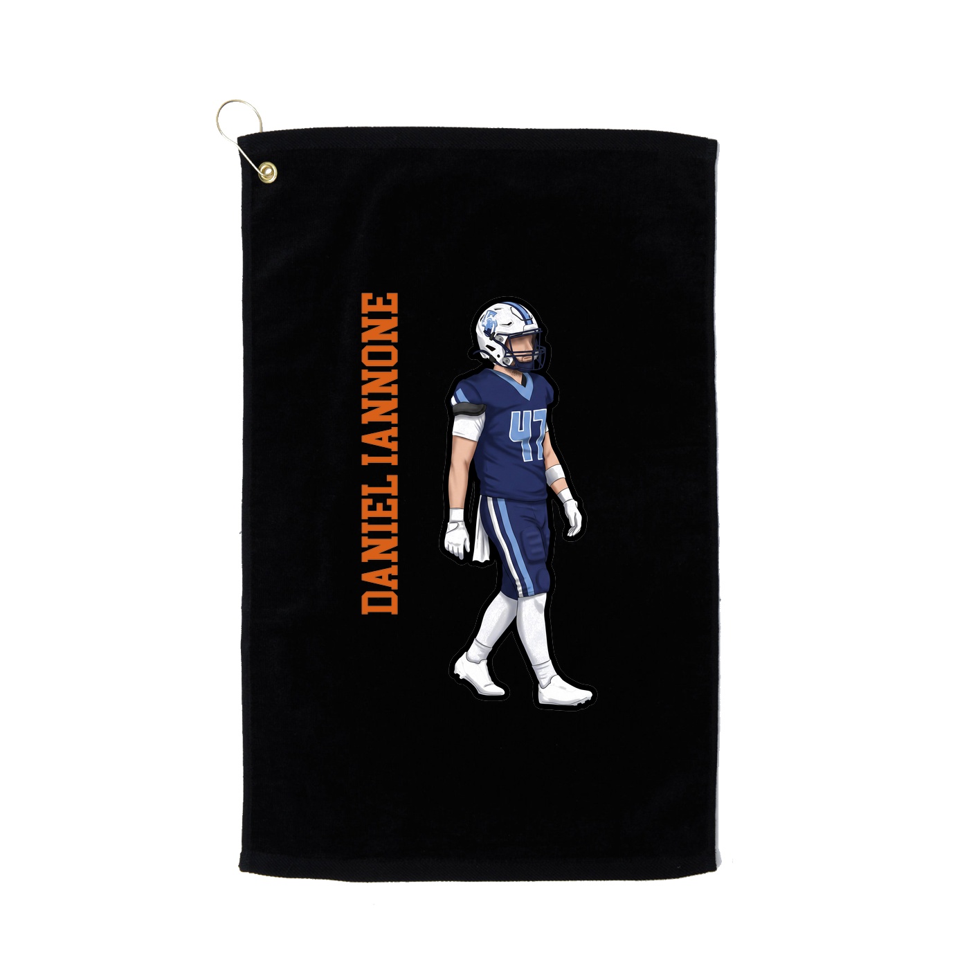 Golf Towel — Name Vertical in Black