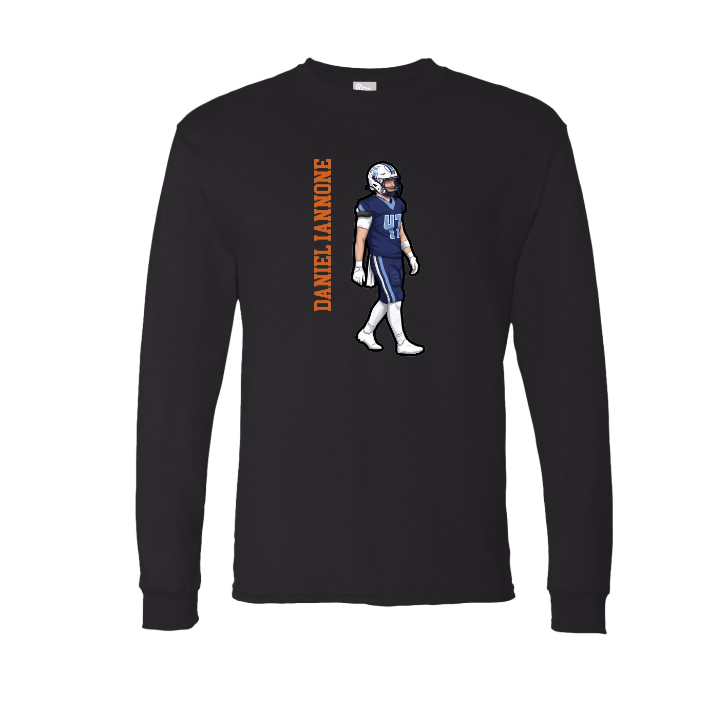 Long Sleeve Tee — Name Vertical in Black