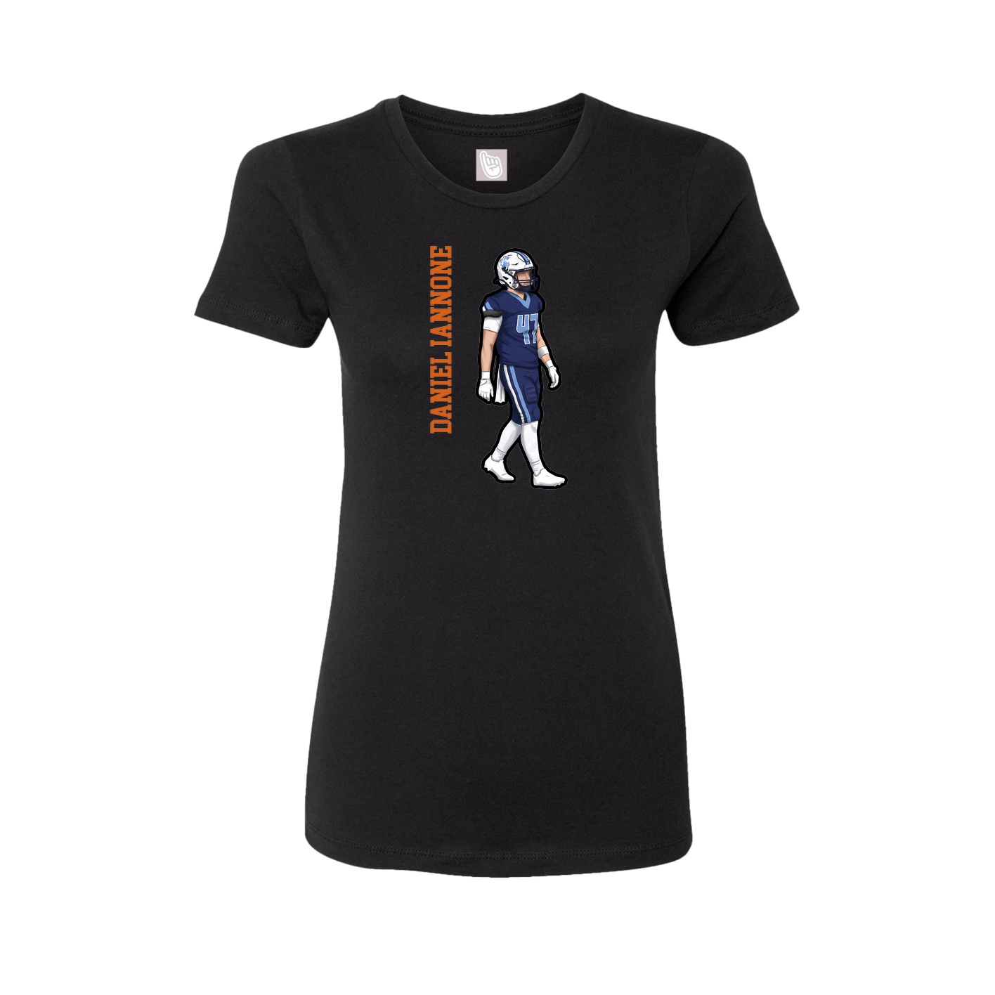 Fitted Women's Tee — Name Vertical in Black